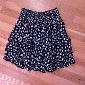 black skirt with white flowers, women’s xs
